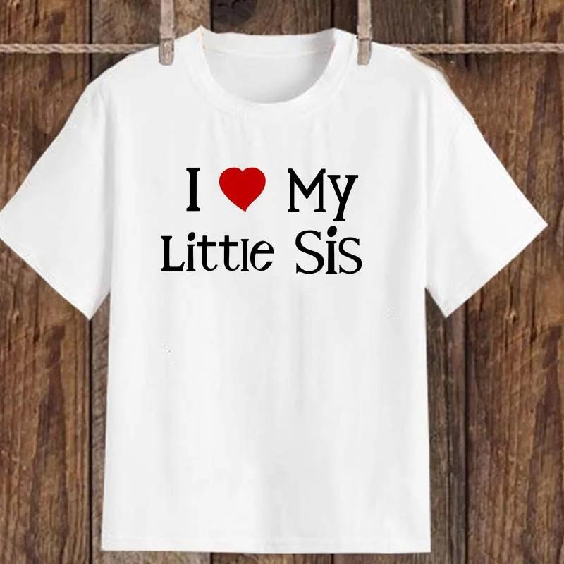 I Love My Sister I Love My Brother Sibling Matching Clothes Summer Children Tshirt Boys Girls Short Sleeve T-shirt Kids T Shirts