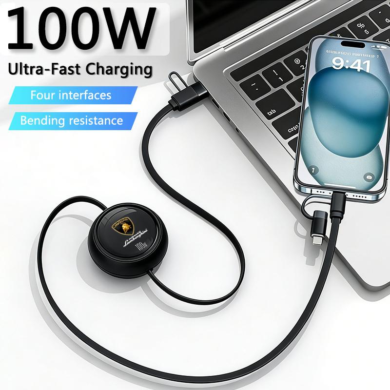 For Lamborghini Urus Huracan Aventador Premium Auto Headrest 3-in-1 Micro Data Wire USB Type C Fast Charging Car Charger Cable ngf1
