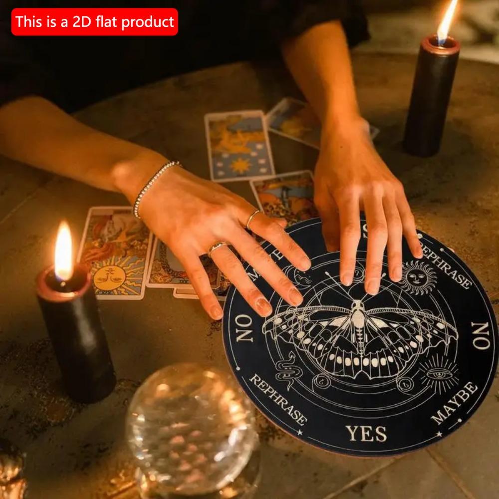 1 adet 2d Düz Ahşap Ouija Tahtası - 20cm Ahşap En Cadı Kehanet Tahtası Cadı El Sanatları Malzemeleri Falcılık Oyuncakları Karar Verme Sarkaç Cadı Altarı