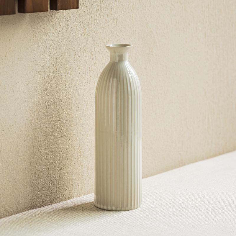 

Premium relief vase minimalist ceramic flower insert household living room ornament desktop decoration dried flower bottle