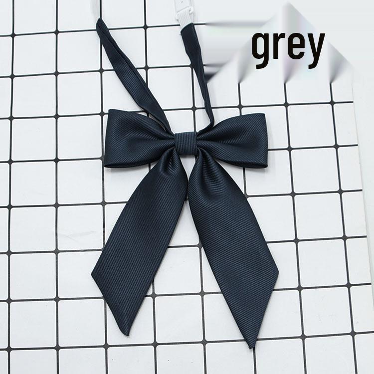 JK Ribbed Solid Color Long Handle Lapel Flower School Uniform Sailor Suit Bow Tie