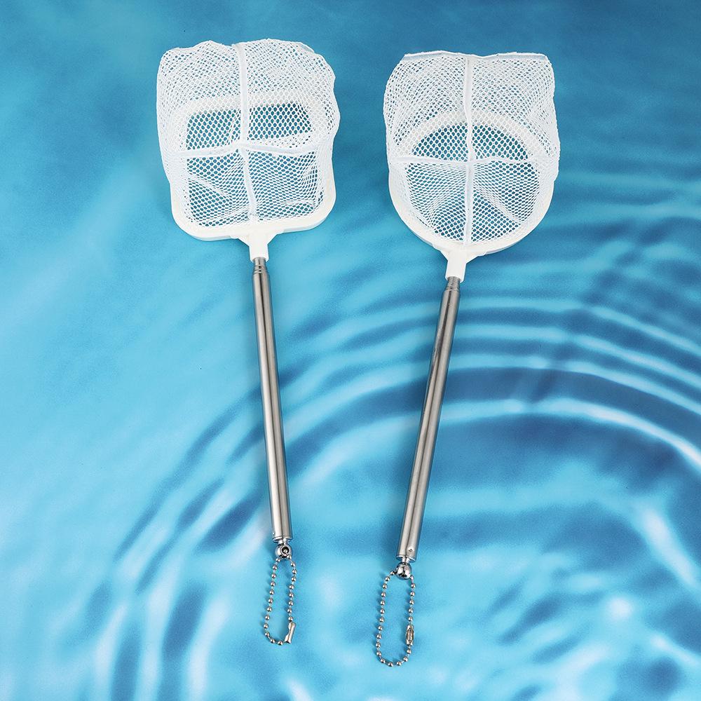 Stainless Steel Retractable Fish Tank Net for Small Ornamental Fish - Square & Round 3D Design