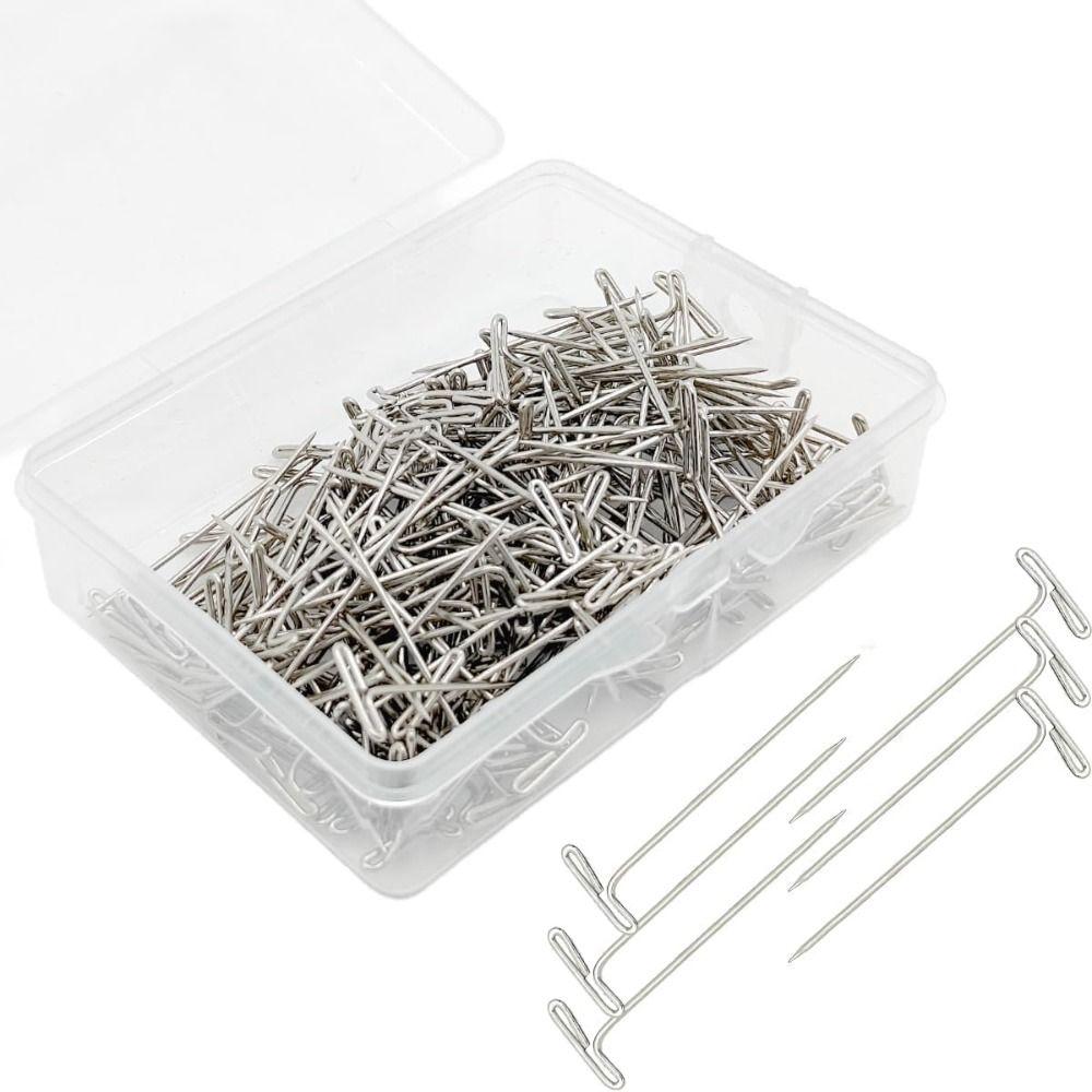 100Pcs Straight Pins Blocking Knitting Pins Sharp Point Sewing Pins for Wigs T Pins DIY Crafts