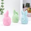 3D Easter Bunny Egg with Flowers Silicone Candle Mold DIY Rabbit Ear Round Egg with Daisy Hibiscus Flowers Candles Gypsum Crafts