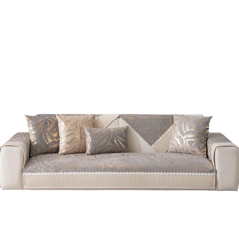 2023 Winter Non-Slip Plush Jacquard Sofa Cushion Cover