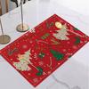4/6/8PCS Christmas Tree Placemats Linen Non Slip Table Mats Rectangular Non Slip Dining Table for Kitchen Home Decor Essentials