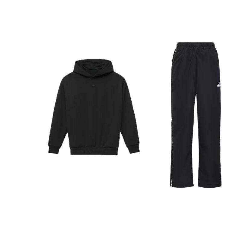 

Adidas Chapter 03 Logo Print Knit Long Sleeve Top And Casual Sports Pants Set Men Sets Black CE9045+IN4243 S