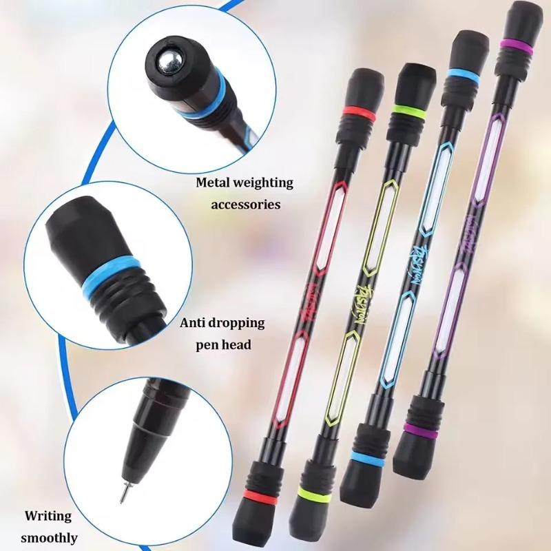 2pcs Decompression Rotary Pen for Adults and Children Anti-slip Manual Rotary Pen Compression Toys Can Write Creative Rotary Pen