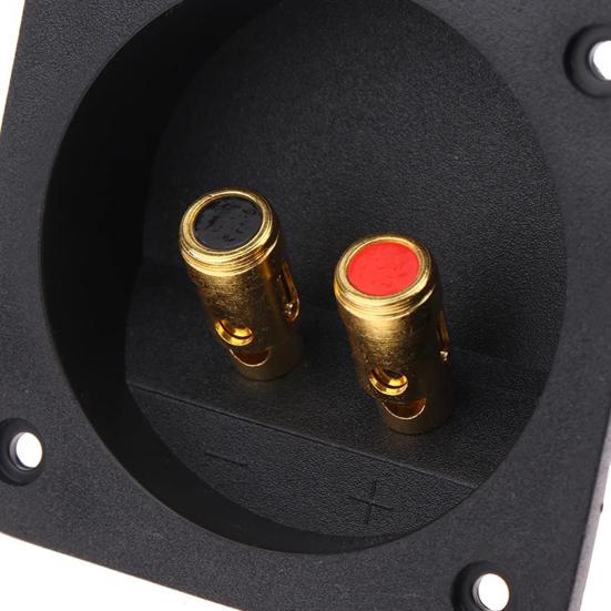 2 Stück Lautsprecheranschlussbecher Vergoldete Polklemmen für Car-Audio Subwoofer Quadratische Push-Type Anschlussdose Audio-Verteilerdose für Bühne Fahrzeug