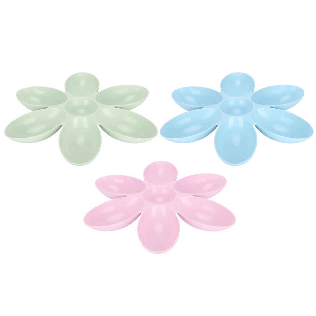 Cat Feeding Bowl Portable Functional Round Corner Plastic Cat Bowl 6 Grids Flower Petals Shape for Cat for Water for Food
