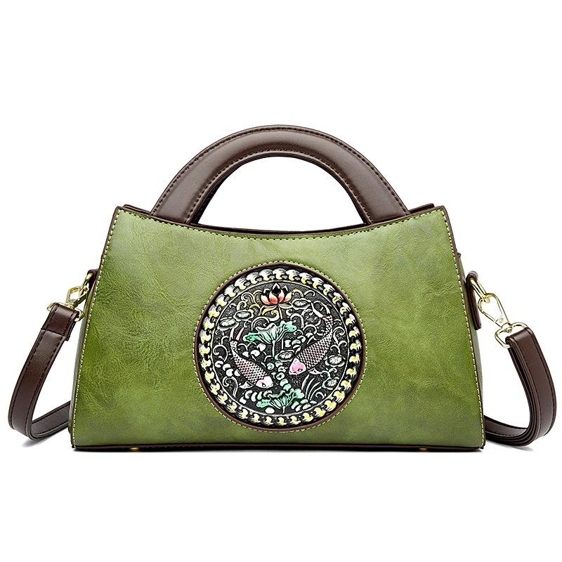 Women's bag new literary splicing fashion women's saddle bag portable shoulder messenger bag