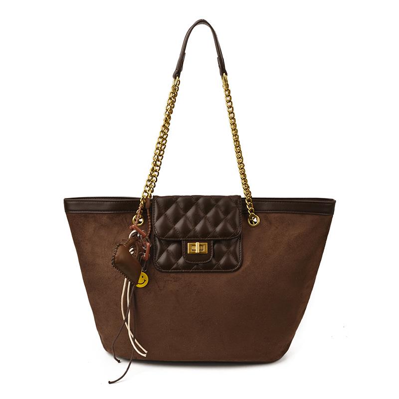 2025 Women's Fashion Textured Large-Capacity Frosted Chain Shoulder & Crossbody Tote Bag