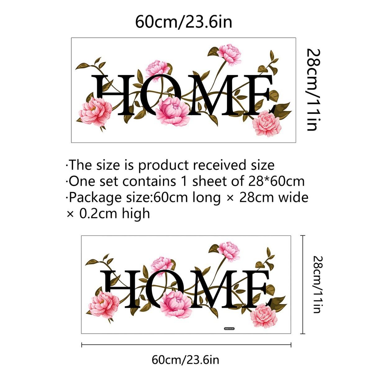 

Ms6176-Zy English Home Flower Wall Sticker Living Room Bedroom Room Decorative Wall Sticker Large Quantity Negotiable