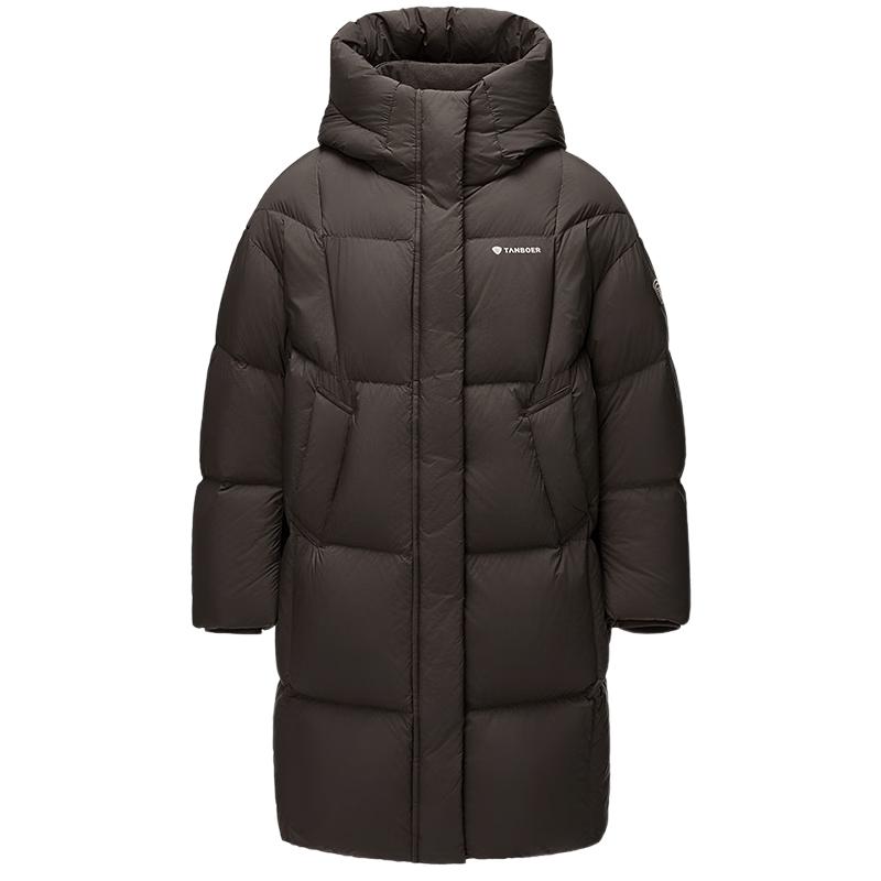 Tamboer Unisex Kinder Lange Kapuzen-Daunenjacke