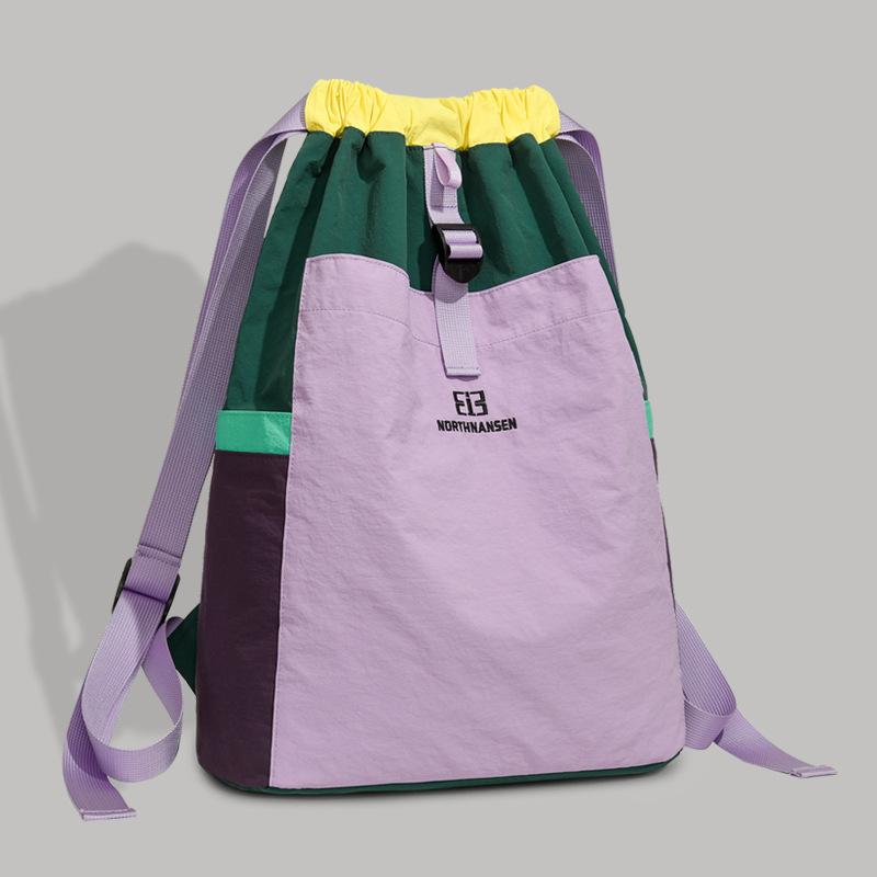 Niche Color Block Dopamine Backpack Cross-border Casual Minimalist Fashion Bag for Girls Student Commute & Daily Use