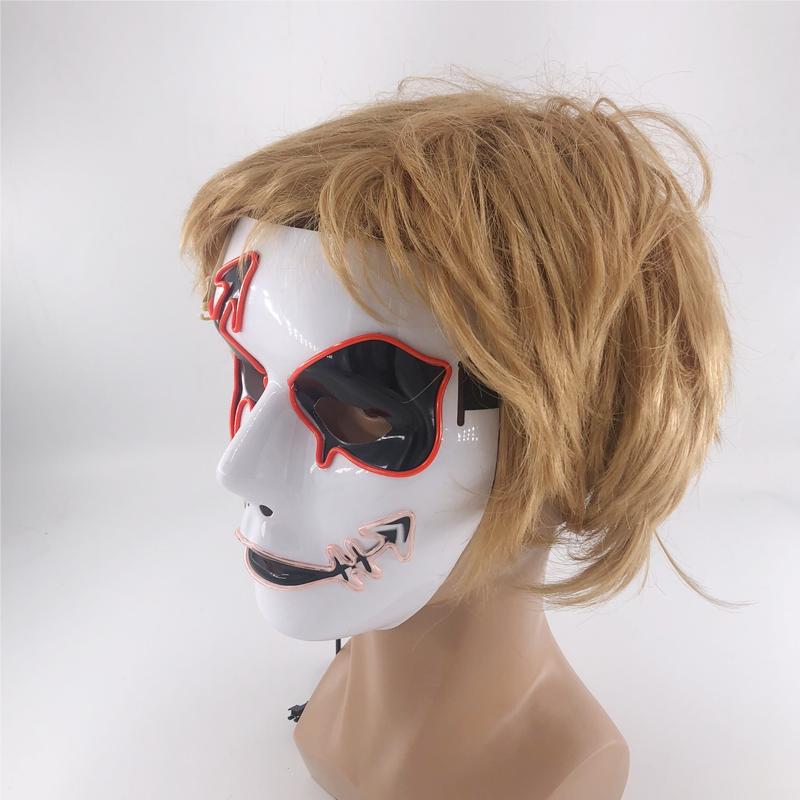 Glowing Hand-painted devil Mask Halloween Carnival Masquerade Cosplay Horror Mask Spooky atmosphere props Scary Halloween Props
