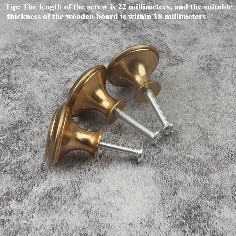 8pcs Golden Simple Cabinet Drawer Single Hole Pull Handle, Cabinet Wardrobe Door Round Furniture Small Handle