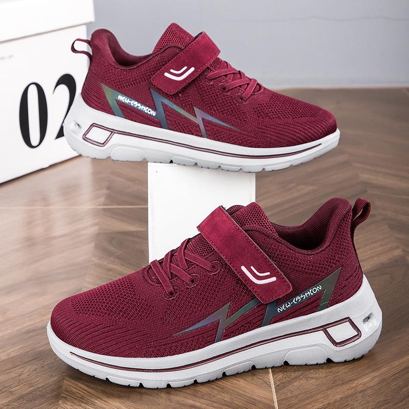 Spring and Autumn Brand Elderly Shoes Lightweight Single Shoes Women's Mesh Casual Sports Mother Shoes Middle-aged and Elderly Walking Shoes