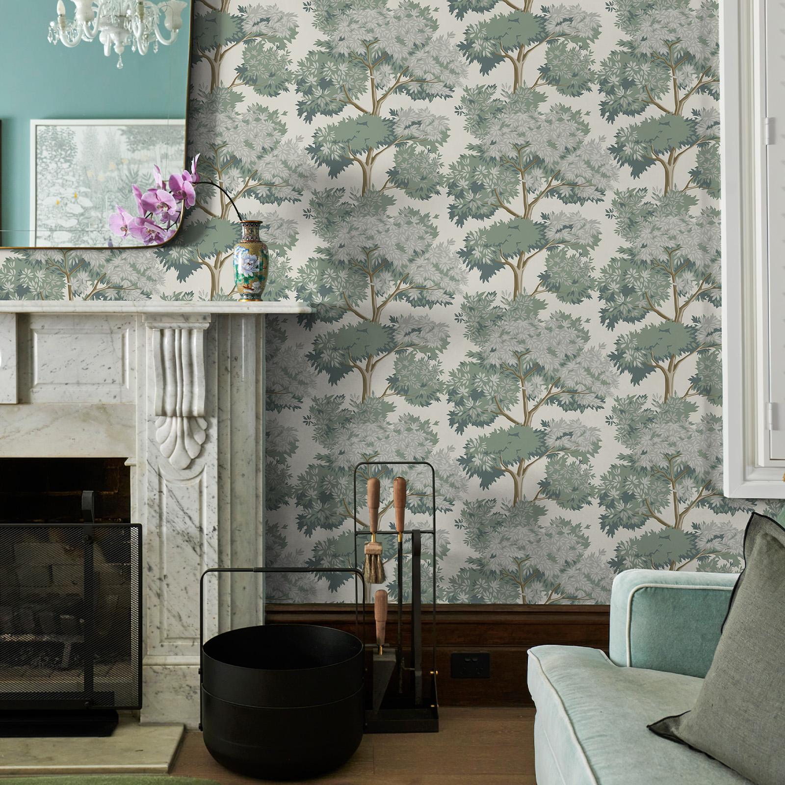 

Green Forest Peel And Stick Wallpaper Chic Trees Self Adhesive Home Decoration For Living Room Nursery Room Bathroom 44cmx300cm