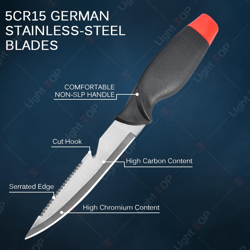 

Stainless Steel Fish Filleting Knife Meat Cutting Fish Killing Knives Multifunctional Fruit Knife Sharp Butcher Knife with Cover