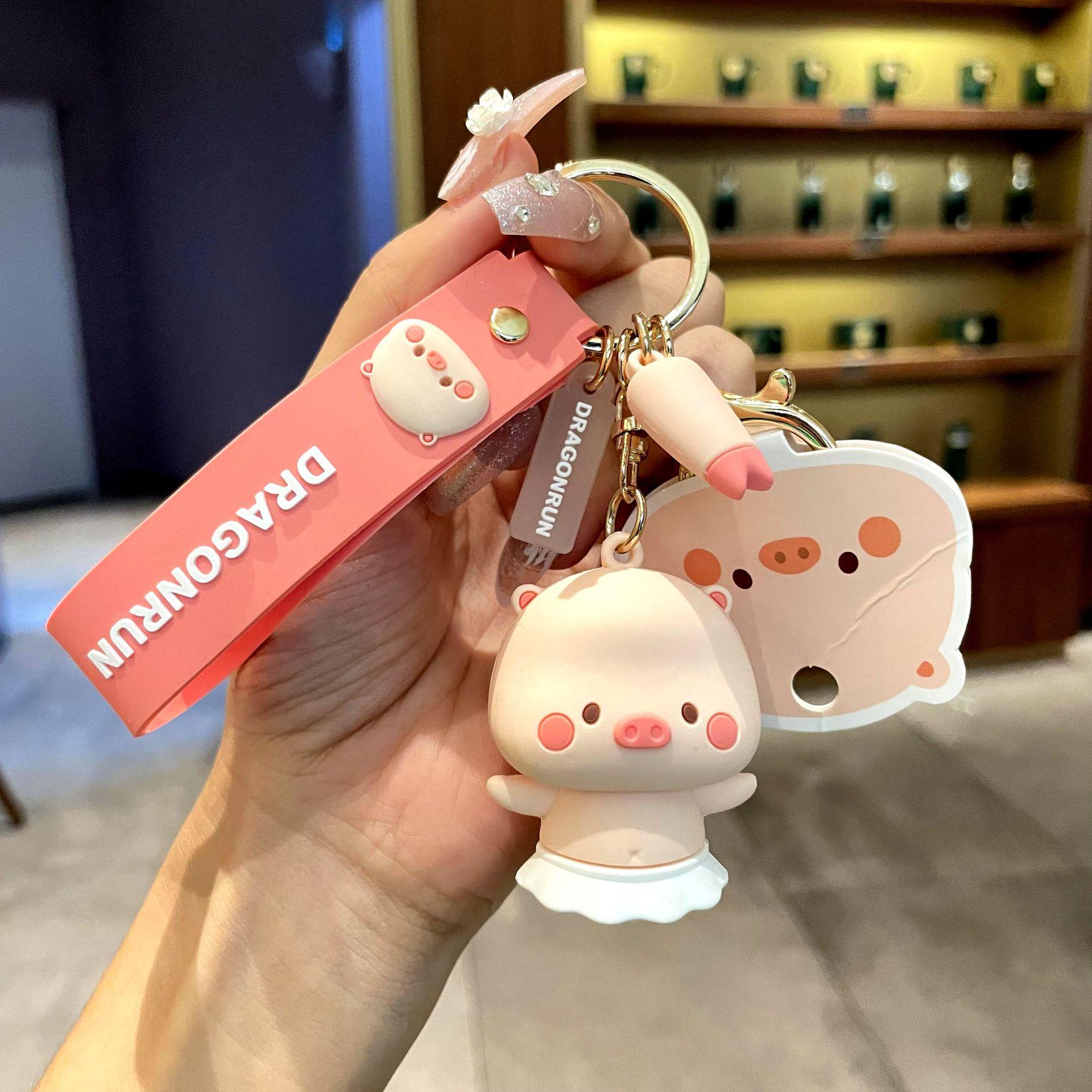 

Милый мультяшный брелок-подвеска в виде плюшевой свинки – модный аксессуар для рюкзаков и ключей