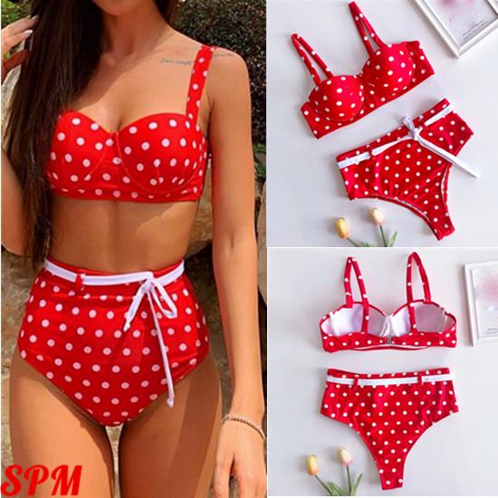 

Женский купальный костюм бикини с высокой талией