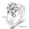 Black&White Ceramic Rings For Women Cubic Zircon Stainless Steel Engagement Wedding Rings Elegant Love Rings Ceramic Jewelry