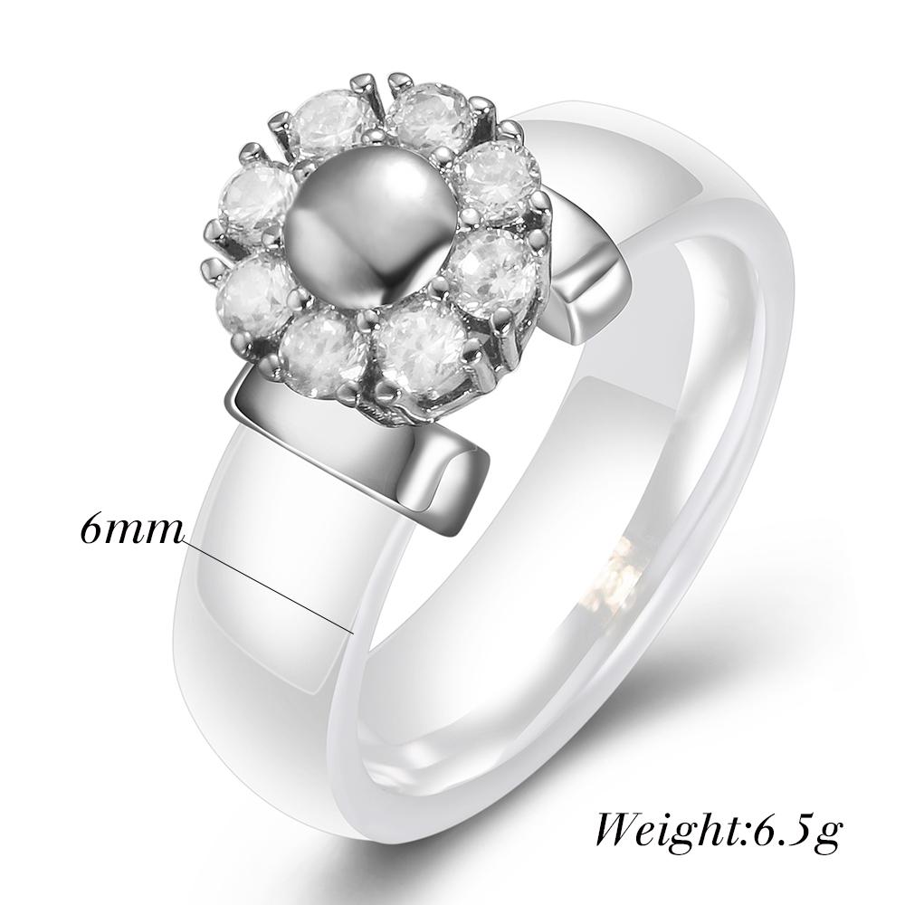 Black&White Ceramic Rings For Women Cubic Zircon Stainless Steel Engagement Wedding Rings Elegant Love Rings Ceramic Jewelry