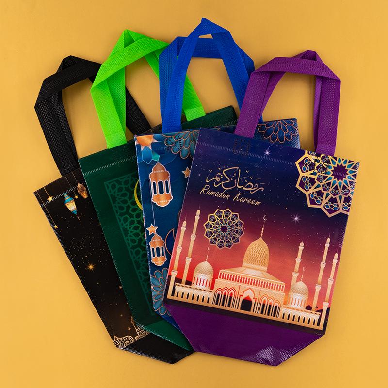 StoBag, Eid Ramadan Gift Tote Bags for Party Celebrations Favor, Reusable Non Woven, Perfect for Packing Candy, 12/30pcs