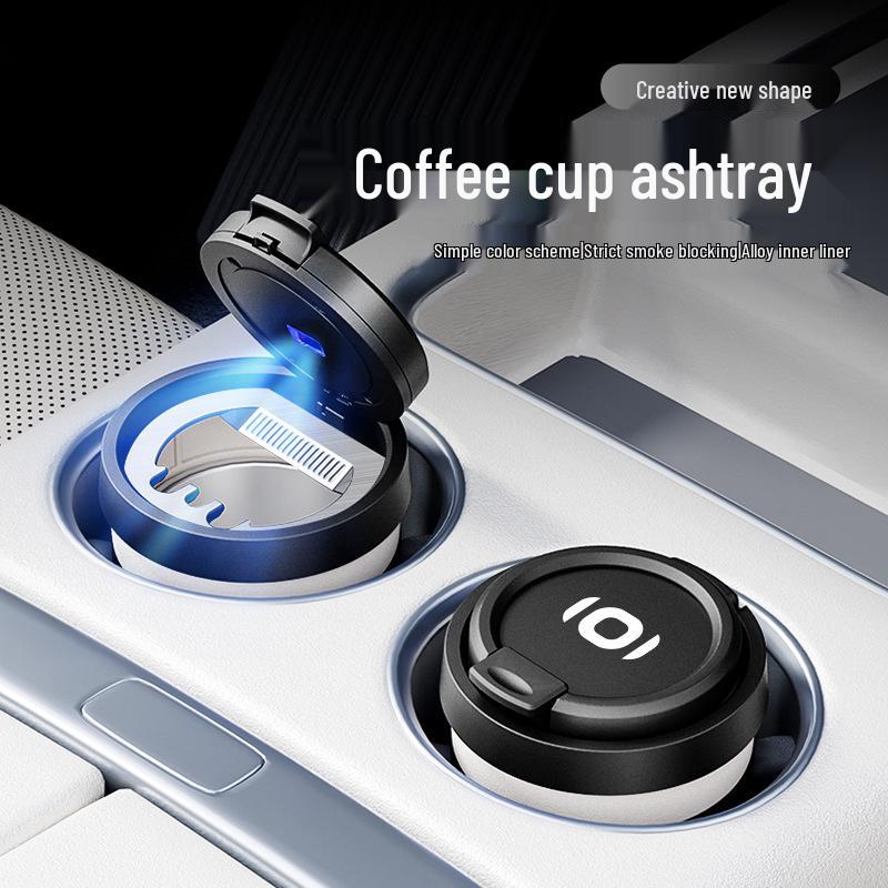 Qiyuan Q05 Car Ashtray - A05 Alloy Coffee Cup, A07 Flame Retardant, A06 Multifunctional Design