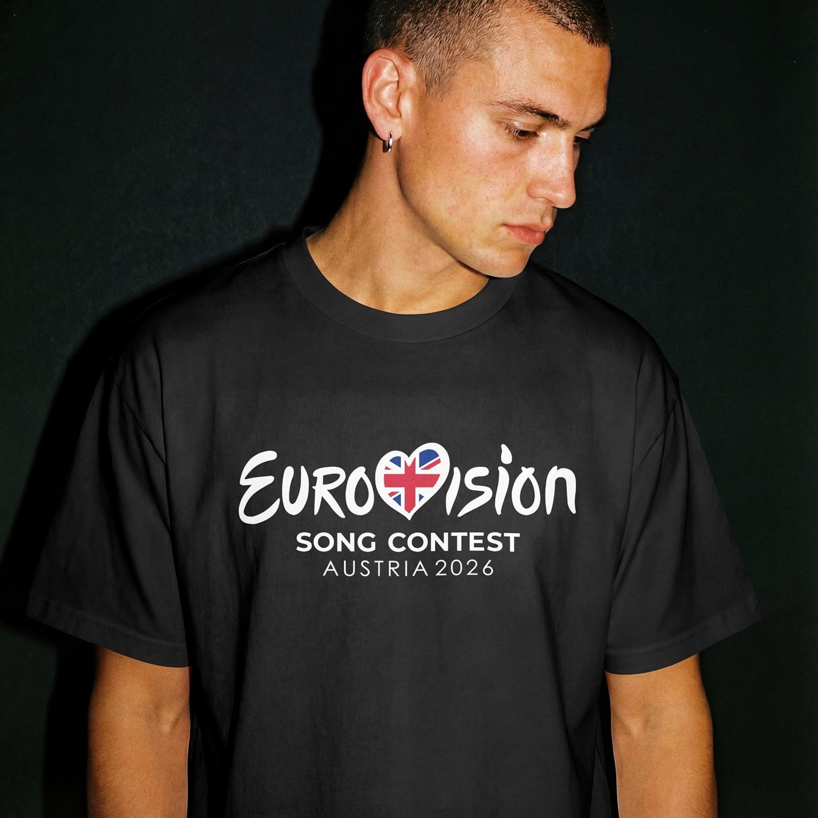 Unisex Eurovision Song Contest AUSTRIA 2026 T-Shirt UNION JACK BRITAIN EU Sweden S
