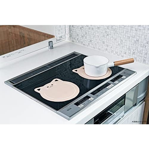 PEARL METAL Protective Sheet Mat Guard for IH Cooktops, 2 Sheets, W210 X H220mm, Scratch and Burn Prevention, Black Cat Design -6800