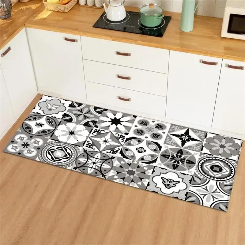 Kitchen Runner Rug Long Non Slip Rubber Kitchen Soft Area Rug- Cushioned Comfort Mat for Kitchen Hallway Home Decoration