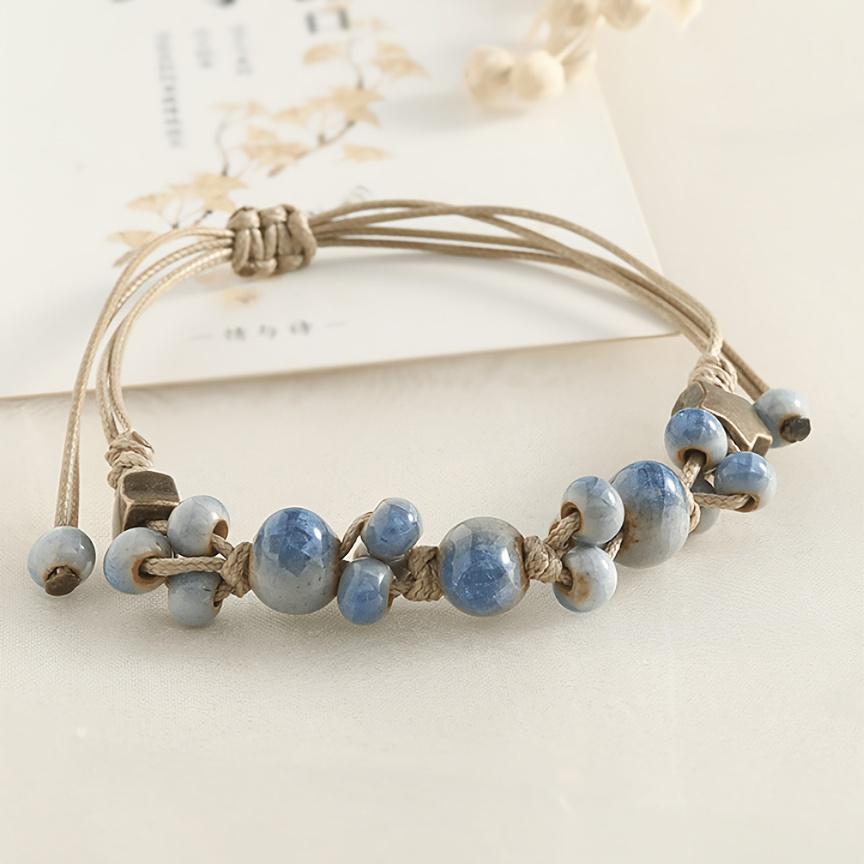 1pc Wind-Inspired Light Luxury High-End Minimalist Ceramic Grape Bead Bracelet, Suitable for Daily Wear, Holidays, and Gifting