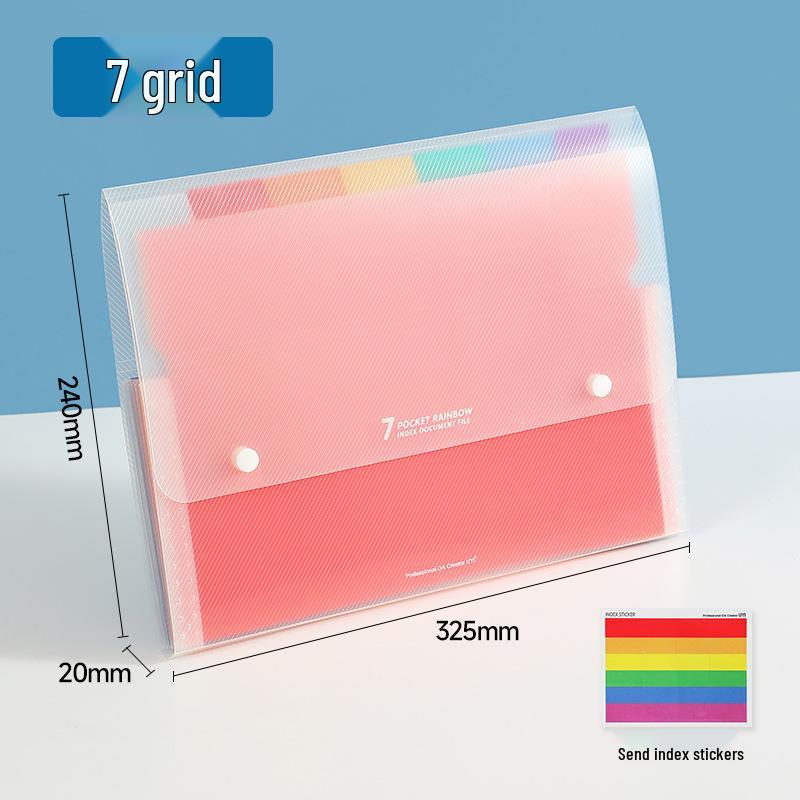 Rainbow A4 Accordion File Folder, 13-Pocket Multi-layer Document Organizer