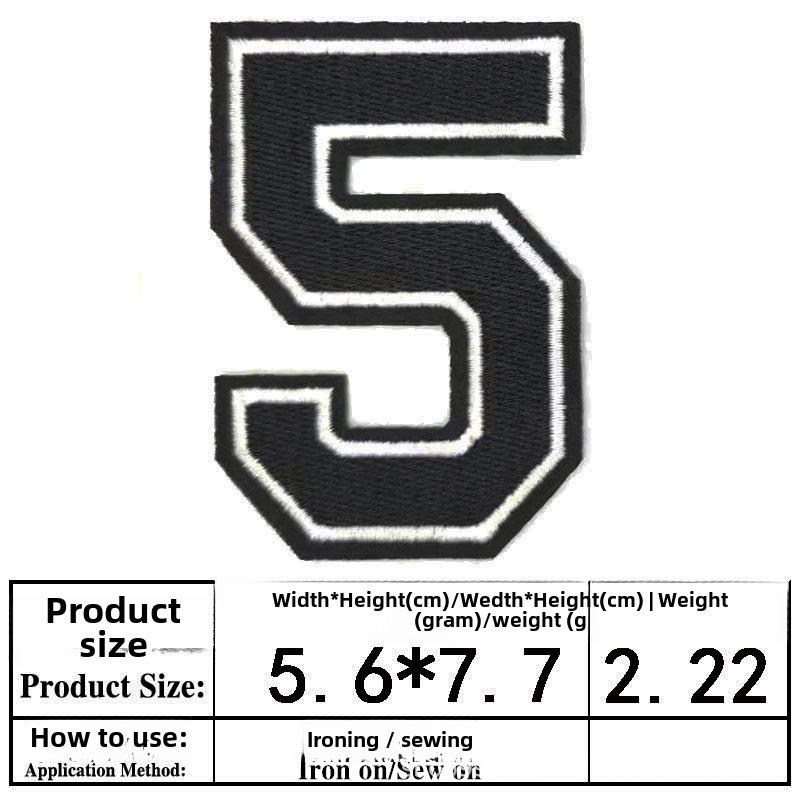 Embroidered Alphabet & Number Jersey Patch Armband Badge