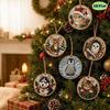 6pcs DIY Pearl Diamond Painting 2D Combination Set Animal Pattern Wooden Christmas Tree Pendant Holiday Party Artware Decoration