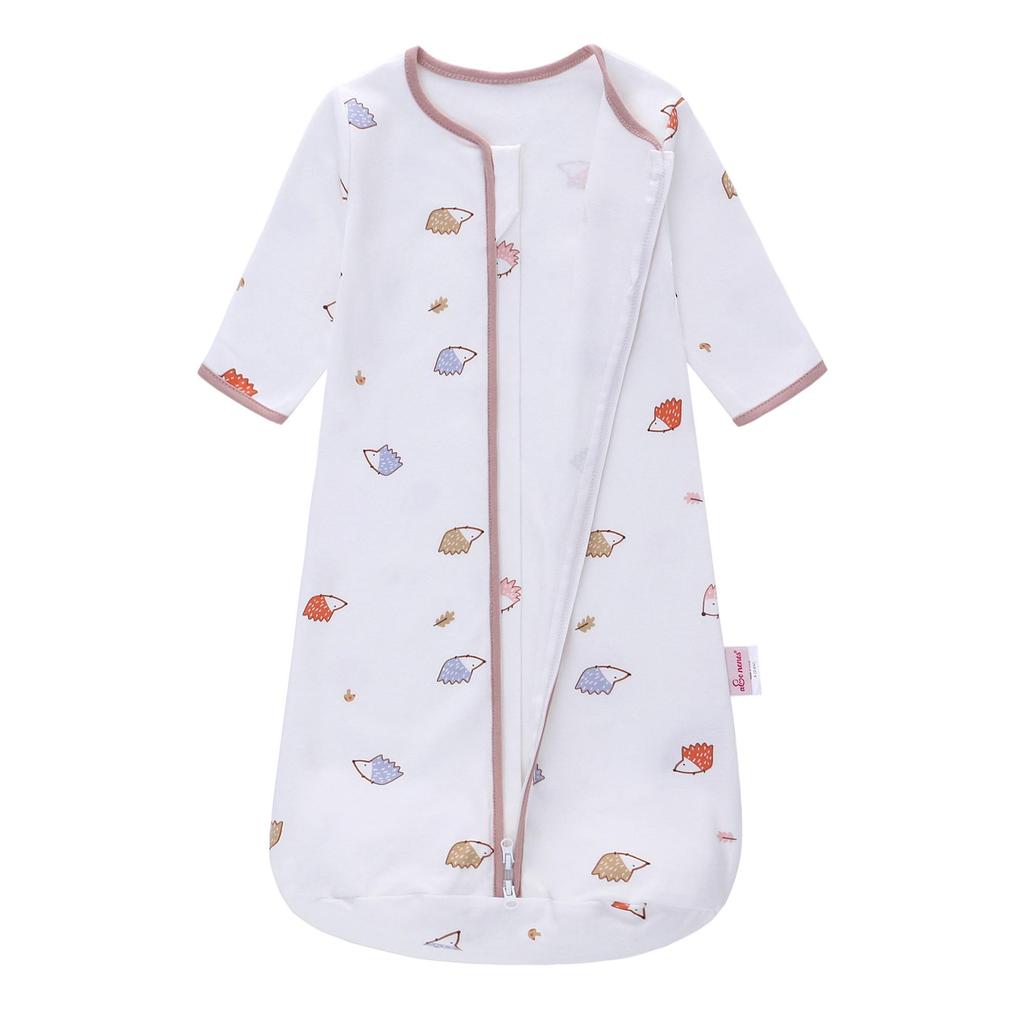 100% Cotton Long Sleeve Baby Sleep Sack – Skin-Friendly & Ultra Soft, 3D Center-Zip Design for 0-3 Years