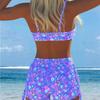 1011 Costume da Bagno Intero da Donna Stile Canotta Divisa Set Costume da Bagno Canotta a Spalline Stampata Bikini Diviso