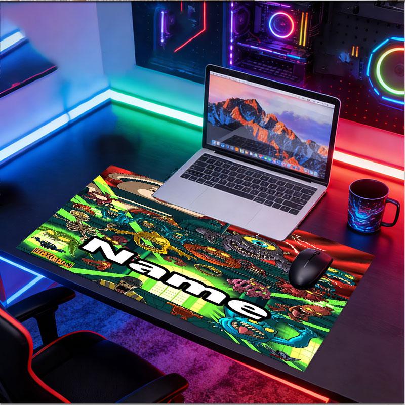 Custom Name Personalized Ghostbusters Pattern Mousepad, Laptop PC Desk Mat, Decorative Desk Mat for Home Keyboard Pad Gift