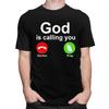 Camisetas Personalizadas para Hombre 'Dios Te Está Llamando' Rechazar o Rezar Manga Corta Camiseta Casual Camiseta Ajuste Holgado Camisetas 100% Algodón Regalo