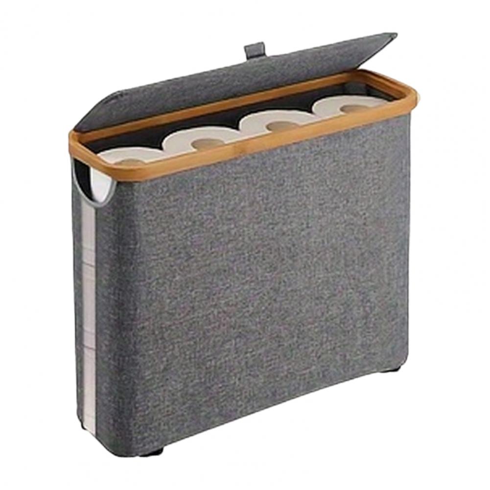 Bathroom Organizer Basket Capacity Toilet Paper Storage Basket with Lid Breathable Design Easy to for Dispenser for Bathroom серый 4700₽