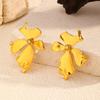 Exaggerated Stainless Steel Earrings European and American Fashion 18K Gold Plated Flower Stud Earring for Women Accessories