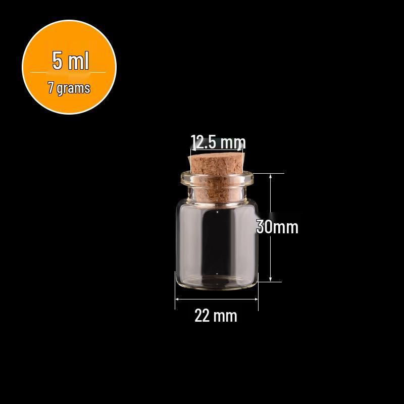 22mm Caliber Transparent Cork Stopper Cylinder Rainbow Glass Wish Bottle