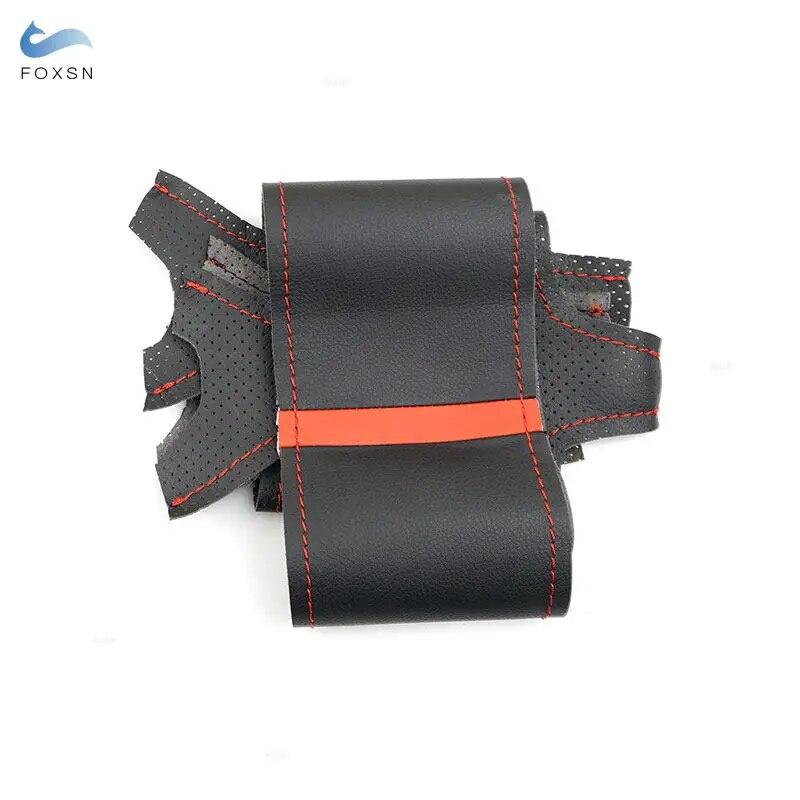 Pentru VW Golf 7 GTI Golf R MK7 Passat Polo Scirocco 2015 2016 Husa Volan Auto Neagra Piele perforata linie rosie banda rosie