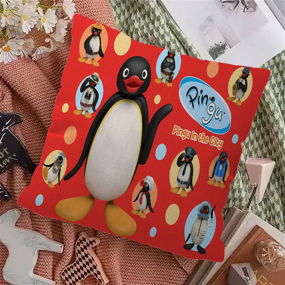 Pingu Pinga Penguin Cushion Cover Pillow Cover Decor Pillowcase Printed Cushion Case for Couch
