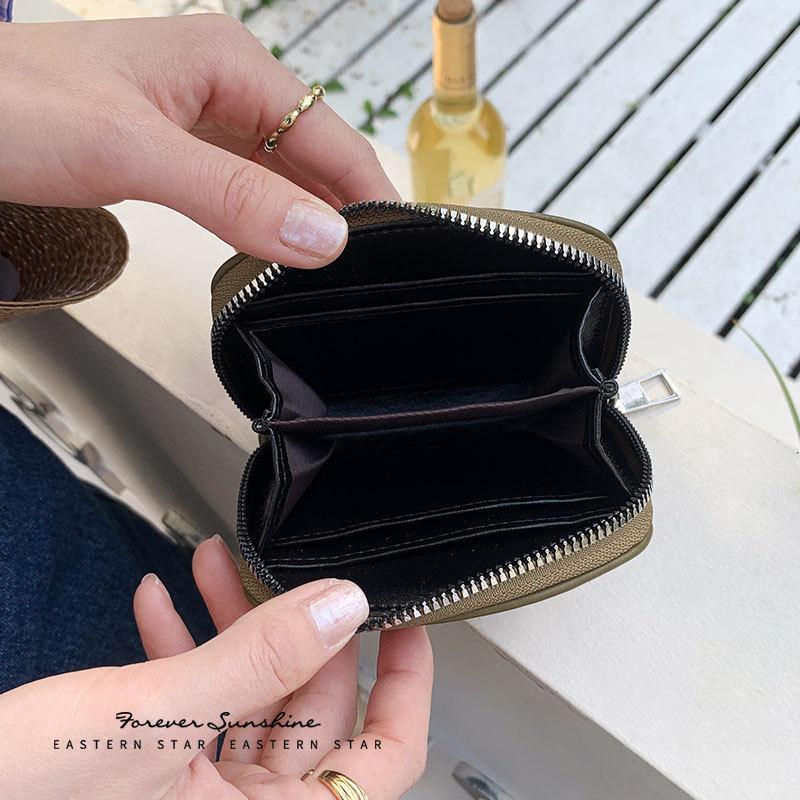 Women Zipper Short Style Purse PU Leather Fashion Multi Caro Slot Coin Purse with Zipper Card Holder Wallet for Women Purse