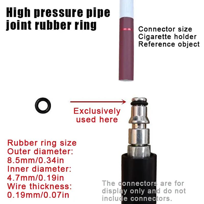 50ks/šarže Vysokotlaká vodní pistole Čisticí vývod O-kroužek Gumový kroužek Černý Příslušenství k mycímu stroji na auta Auto Krása Vodní pistole Acc