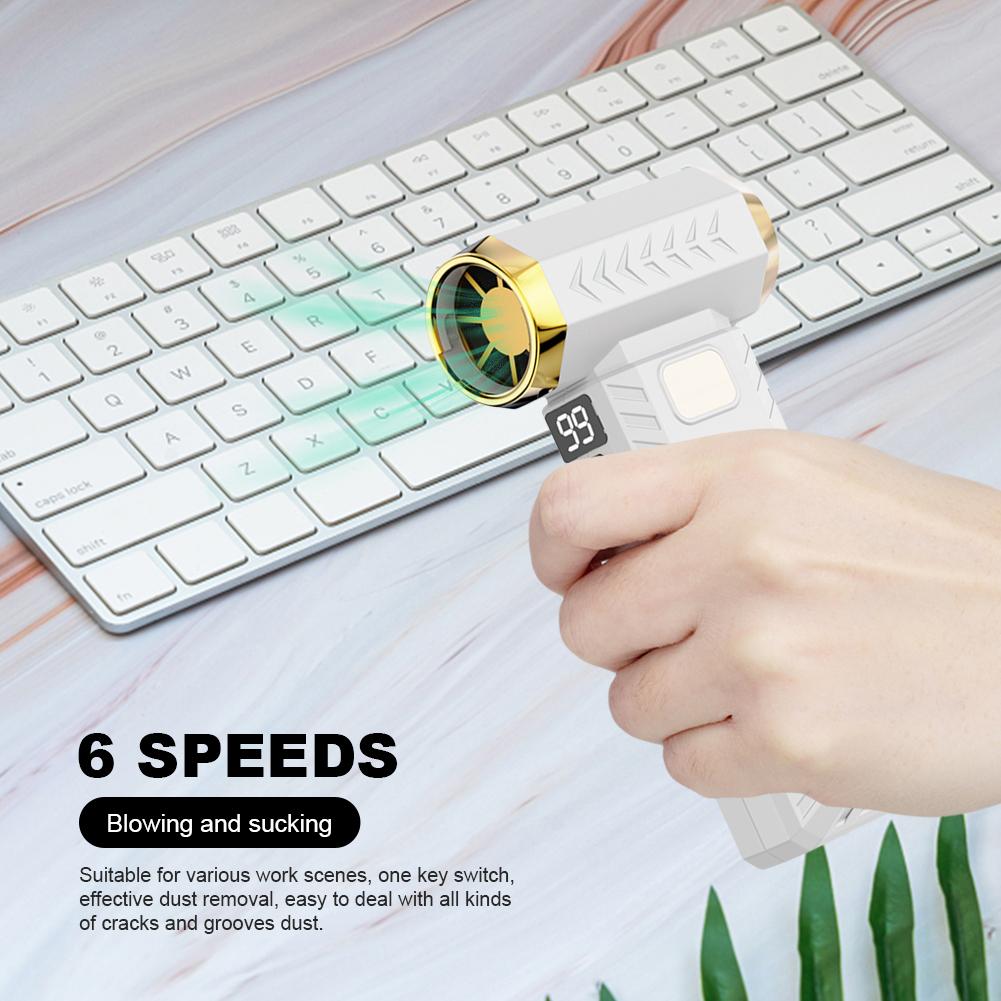 65W Mini Turbo Jet Fan 10000mAh Adjustable Wind Speed Electric Air Duster Rechargeable Air Blower for Home Car