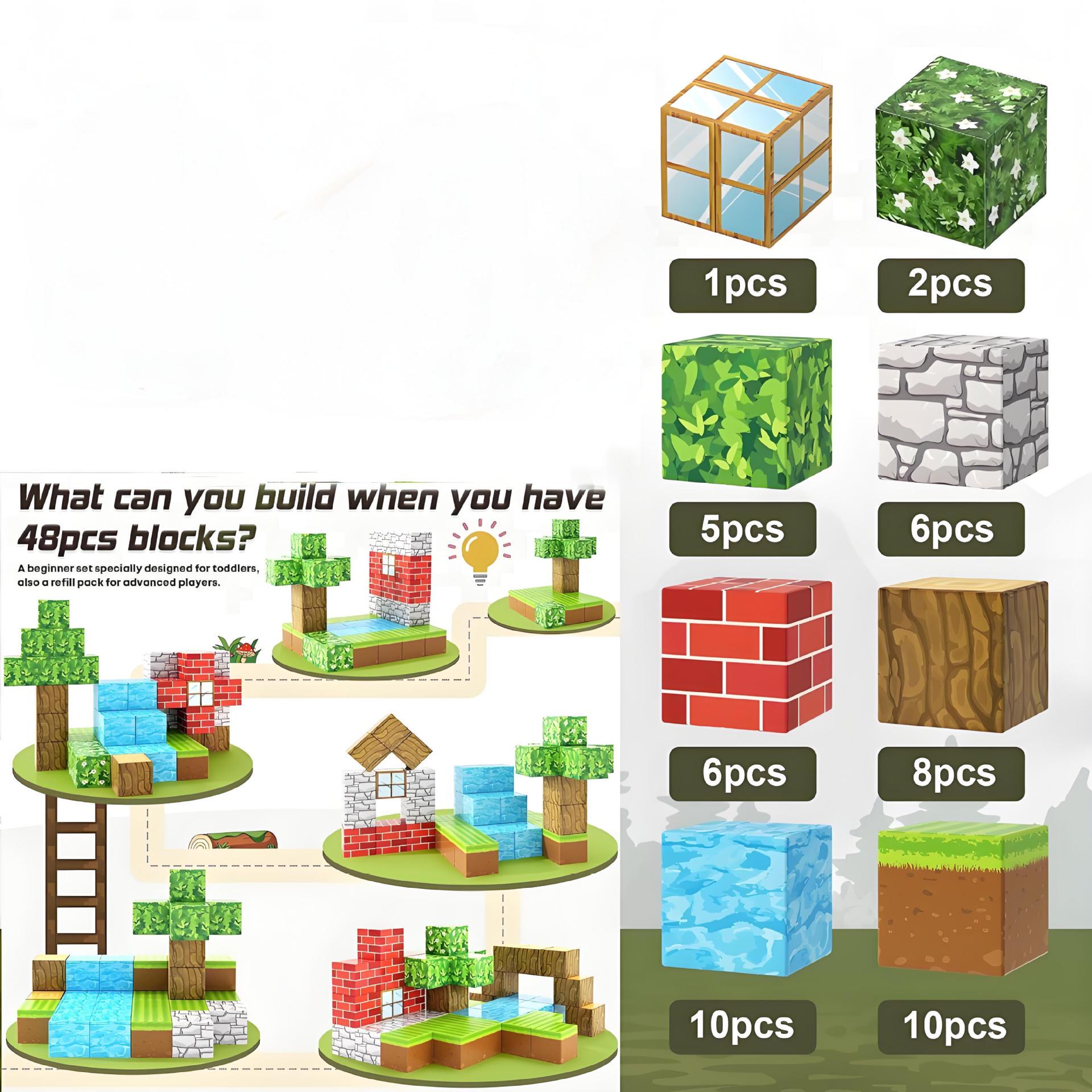 My Magnetic Block World: Amazon Jungle Series DIY Scene - Magnetic Building Block Toy
